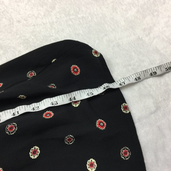 Studio B by Bobeau Hi-Low Maxi Wrap Dress Sz L Womans Black Floral Short Sleeve - Picture 9 of 16